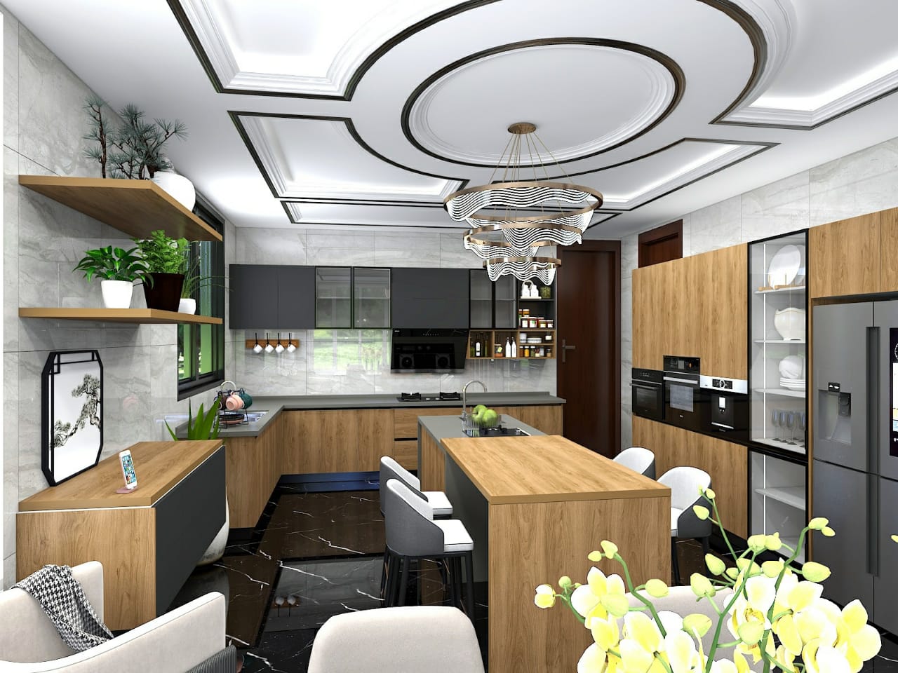 A luxurious island kitchen in Tanzania